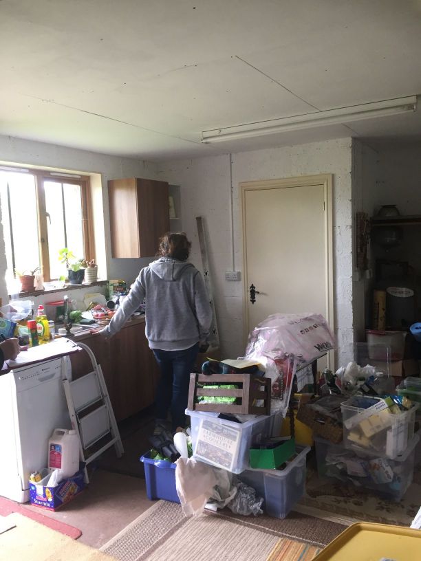 Jo in the former garage